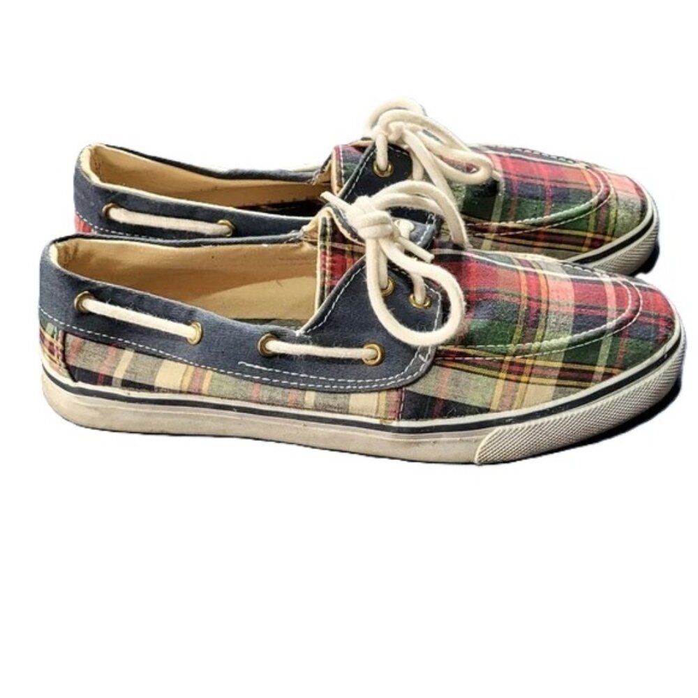 Autumn Run Plaid textile slide on shoe from Academy